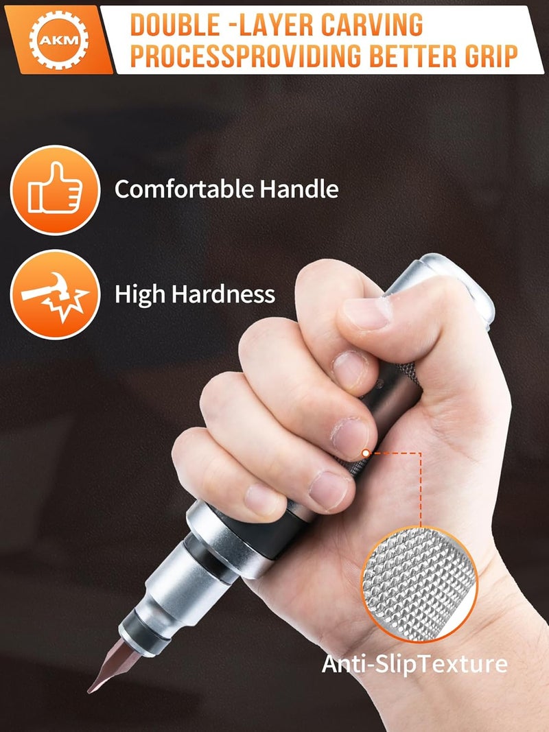 AKM 1/2" Hand Manual Reversible Impact Driver Set Extractor-12 PCS Impact Screwdriver S2 Steel Much More Durable Disengage Rusted Fasteners or Frozen Bolts - Image 3